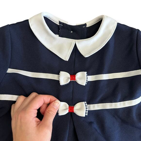 Bonnie Jean Girls Navy Sailor Dress 4T Peter Pan Collar Nautical Style R22688-1‎ - Picture 7 of 9